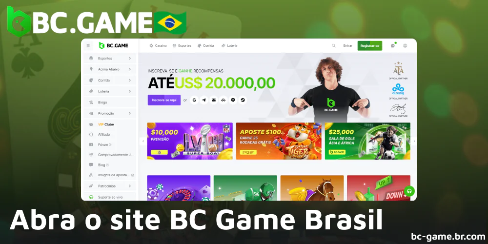 Abra o site BC Game Brasil