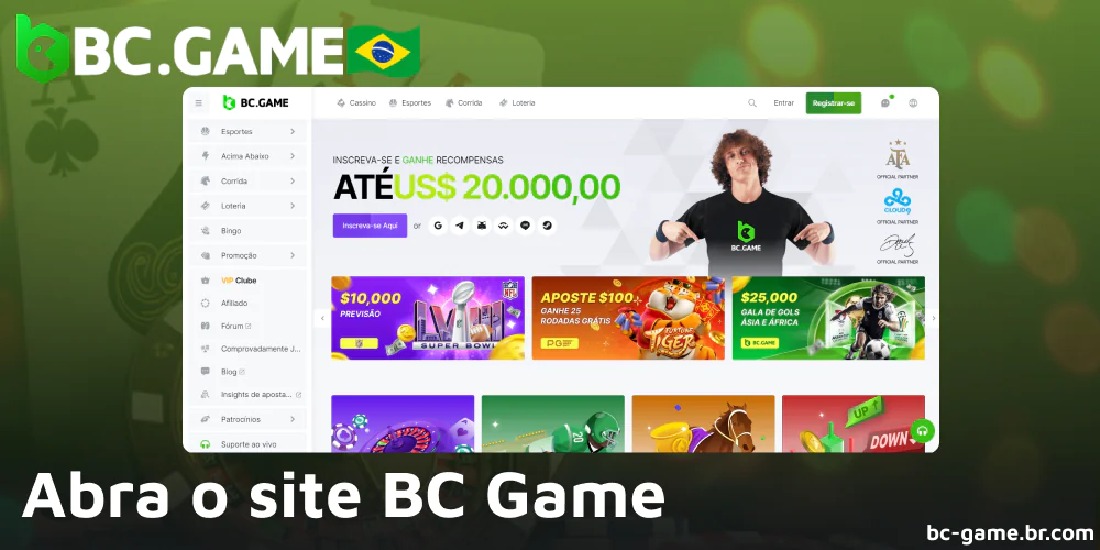 Abra o site do BC Game