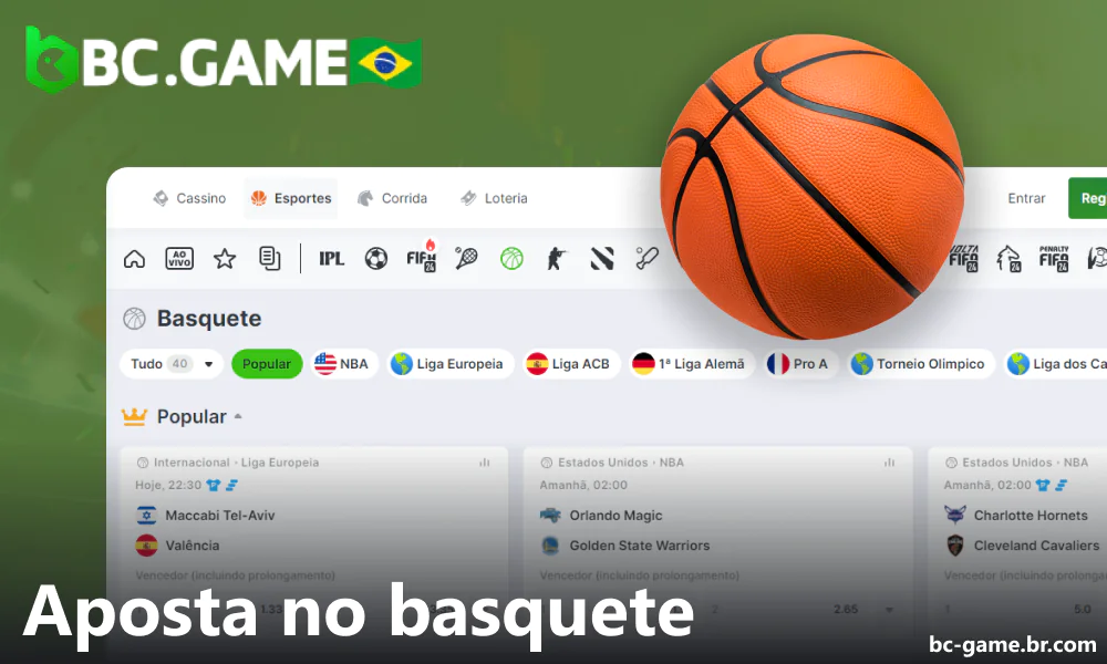 Opções de apostas em basquete disponíveis no BC Game no Brasil