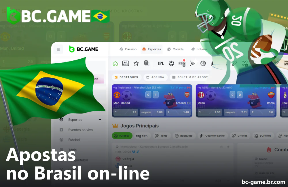 Opções de apostas esportivas disponíveis no BC Game Brasil