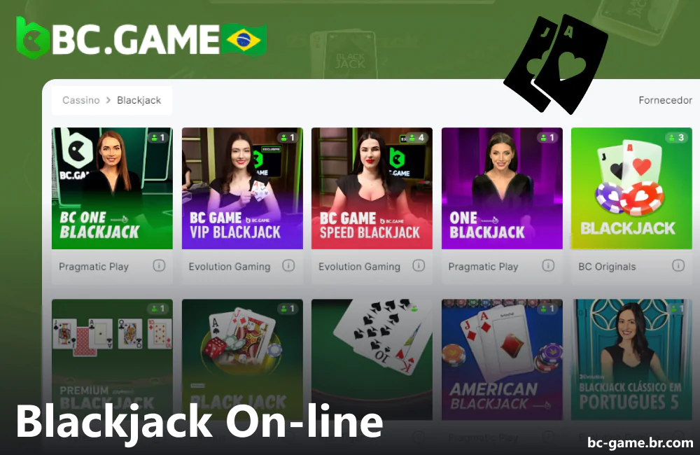 Jogos de blackjack disponíveis no cassino online BC Game no Brasil