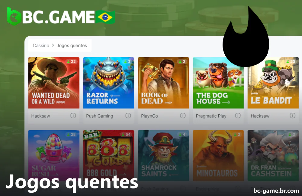 BC Game Jogos quentes disponível para jogadores do Brasil online