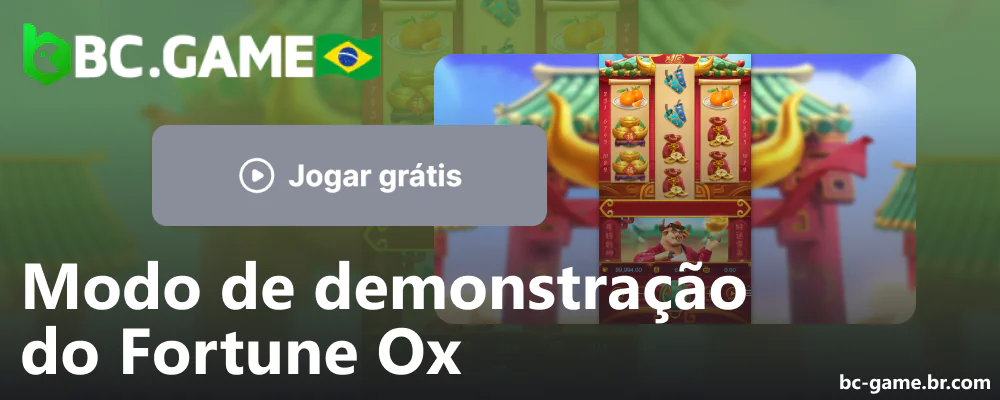 Modo de demonstração do jogo Fortune Ox no cassino on-line do BC Game