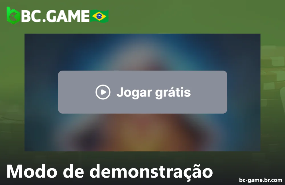 Modo de demonstração do BC Game para jogadores brasileiros