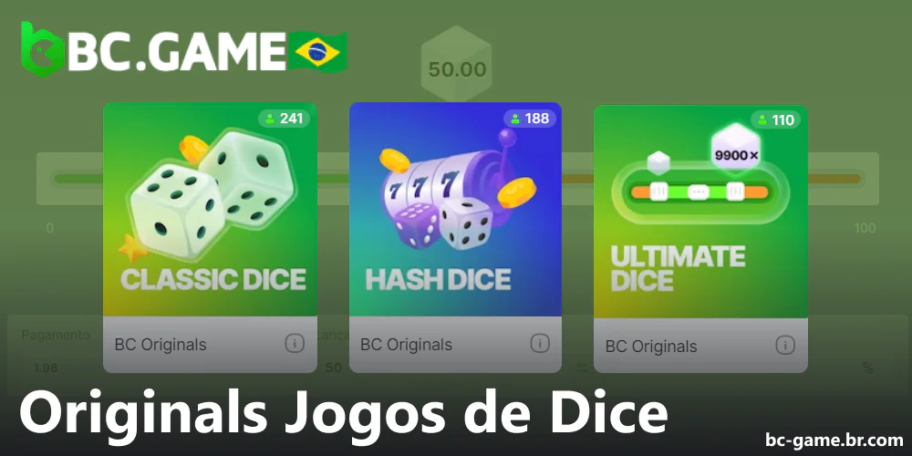 Jogos de dice BC Game Originals para apostadores do Brasil