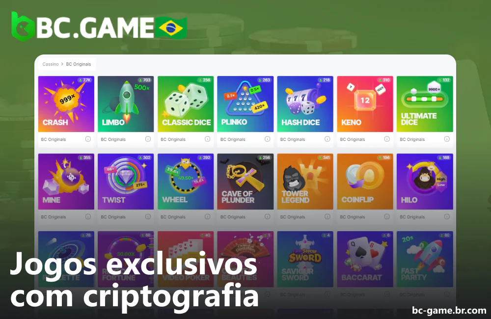 Jogos originais da BC Game estão disponíveis no Brasil