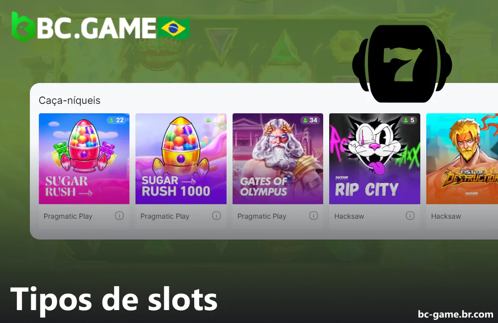 Os tipos de slot jogos disponíveis no cassino on-line BC Game