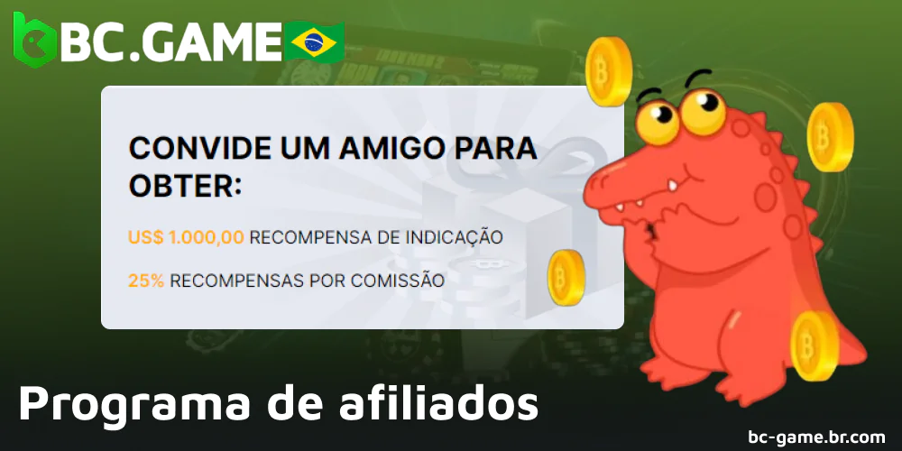 Programa de afiliados do BC Game para apostadores do Brasil