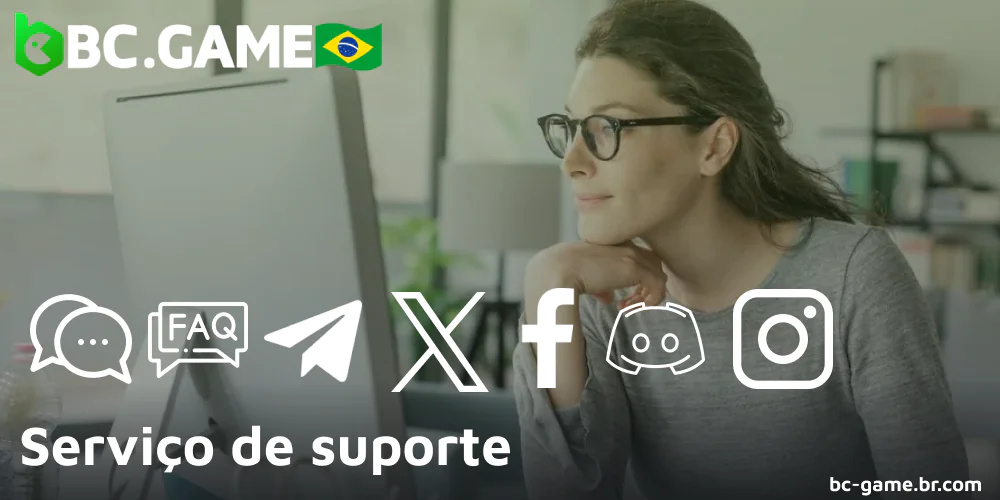 Serviços de suporte ao cliente para clientes da BC Game do Brasil