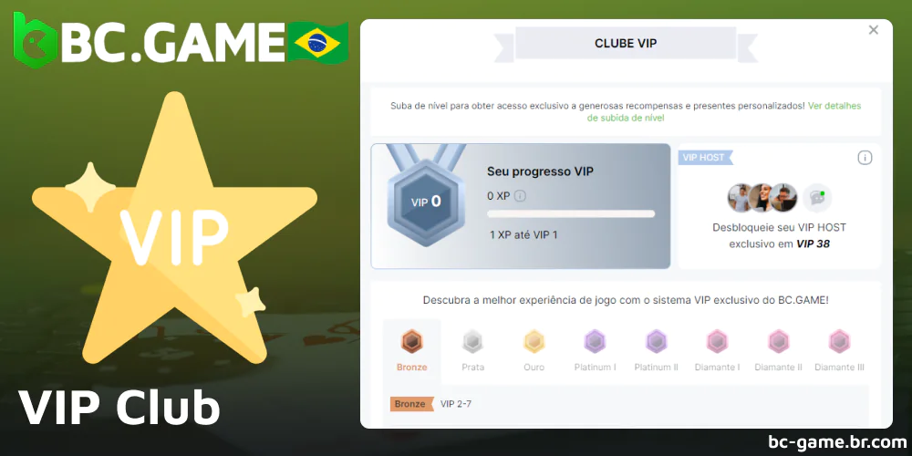 Clube VIP do BC Game para jogadores do Brasil